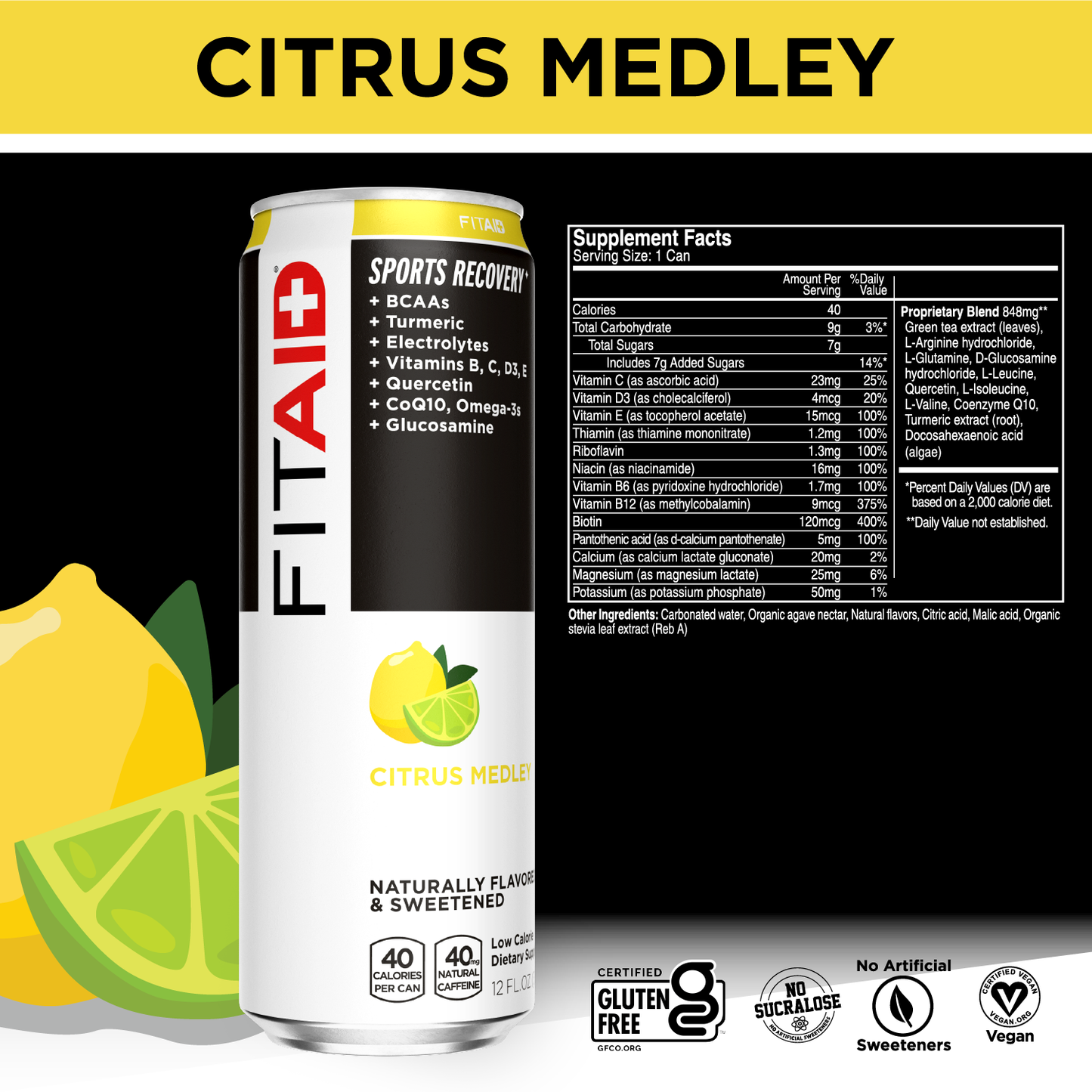 FITAID Citrus Medley Low Calorie: FA-12P (00857886006240)